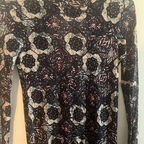 Free People Annabelle Tunic Dress Boho Floral Paisley Long Sleeve Mock Neck XS - Picture 4 of 8